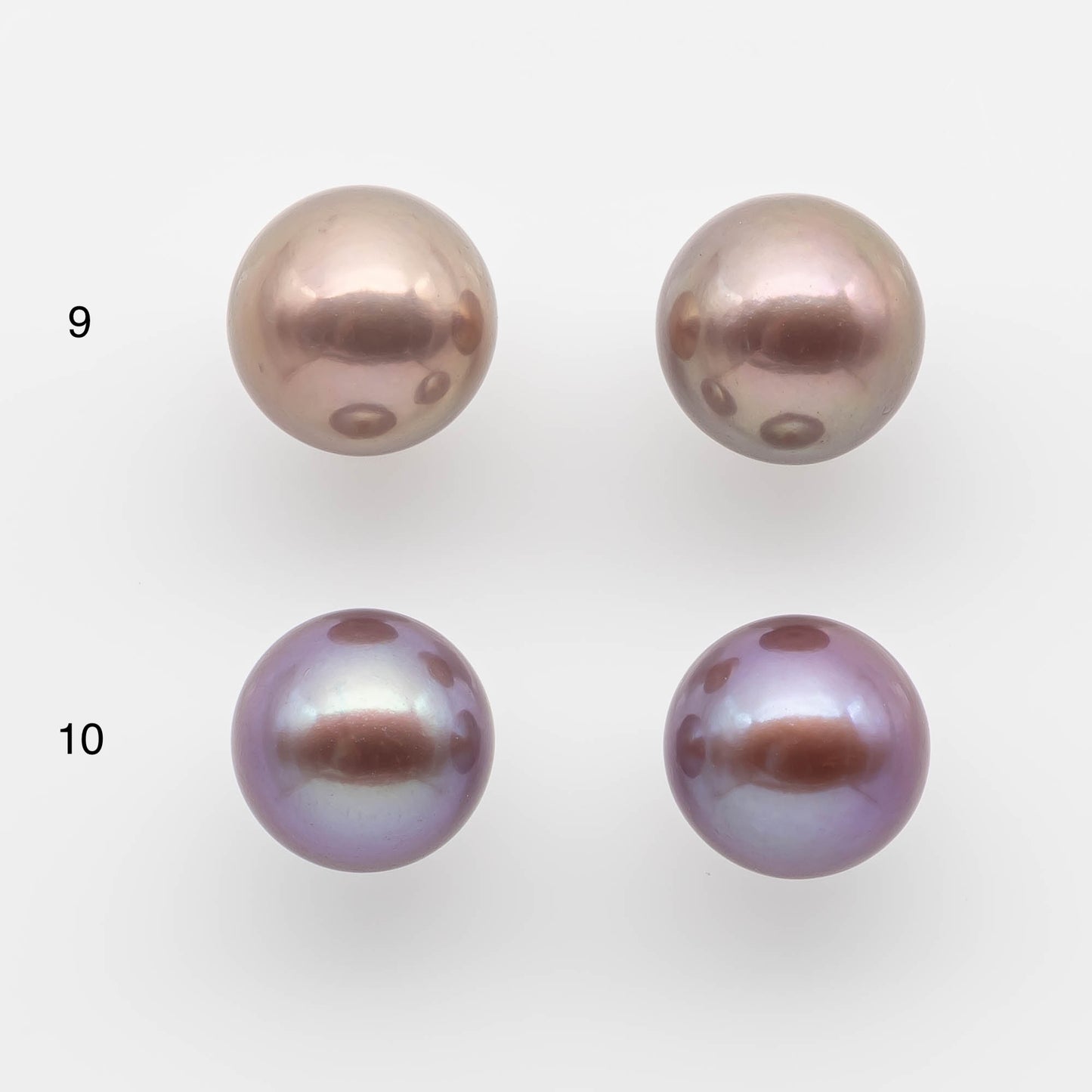 10-11mm Round Edison Pearl in Matching Pair with All Natural Colors and High Lusters in Half Drilled for Making Earring Stud, SKU # 1760EP
