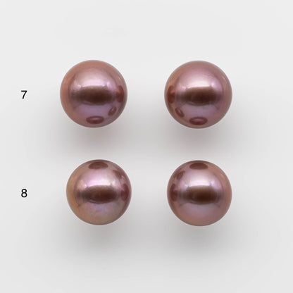 13-14mm Large Edison Pearl Round All Natural Colors and Amazing Luster, Matching Pair in Half Drilled for Making Earring, SKU # 1764EP