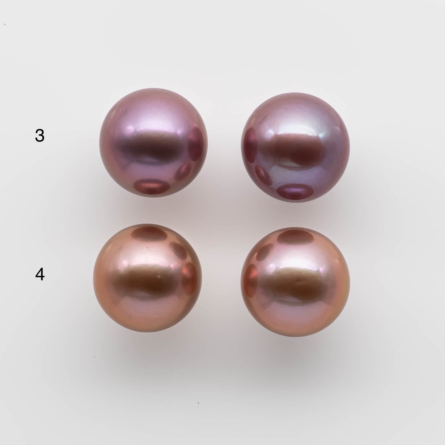 12-13mm Edison Pearl Round Matching Pair in All Natural Colors and High Luster, Half Drilled for Making Earring, SKU # 1779EP