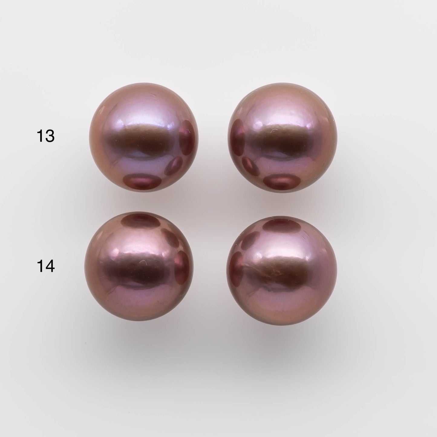 12-13mm Edison Pearl Round Matching Pair in All Natural Colors and High Luster, Half Drilled for Making Earring, SKU # 1779EP