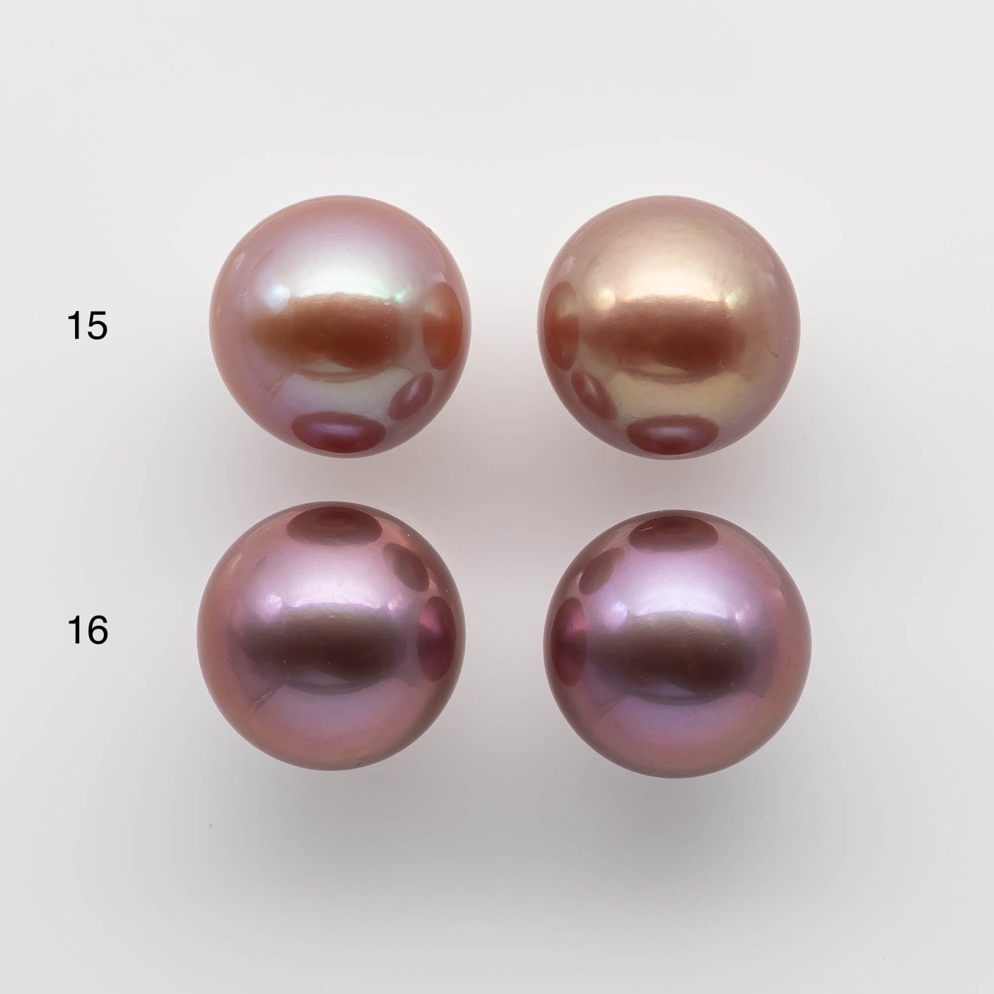 12-13mm Edison Pearl Round Matching Pair in All Natural Colors and High Luster, Half Drilled for Making Earring, SKU # 1779EP
