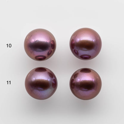 13-14mm Large Edison Pearl Round All Natural Colors and Amazing Luster, Matching Pair in Half Drilled for Making Earring, SKU # 1764EP