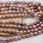 8-12mm Edison Pearl Multi-Color Near Round or Drop with Extremely Nice Luster, Natural Freshwater Pearl Bead Color, Full Strand, SKU# 1110ED