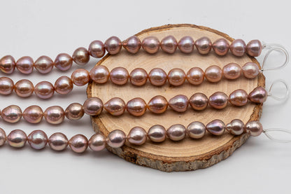 9-11mm Freshwater Edison Pearl in Full Strand with Nice Luster in Natural Pink, Lavender, or Metallic Color for Jewelry Making, SKU # 1348EP