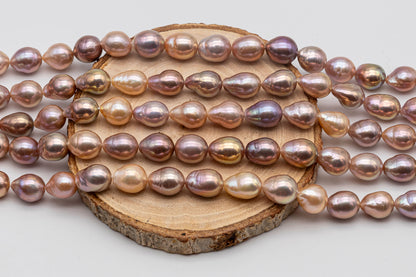 9-11mm Teardrop Edison Pearls in Full Strand Natural Color with High Luster for Jewelry Making or Beading, SKU # 1346EP