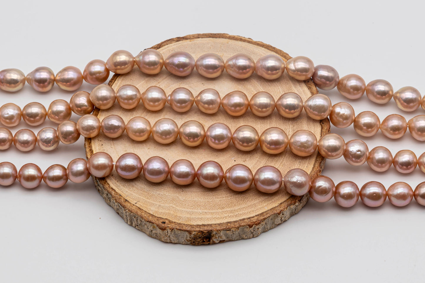 9-11mm Edison Pearl Natural Color with High Luster in Full Strand for Jewelry Making or Beading, SKU # 1349EP