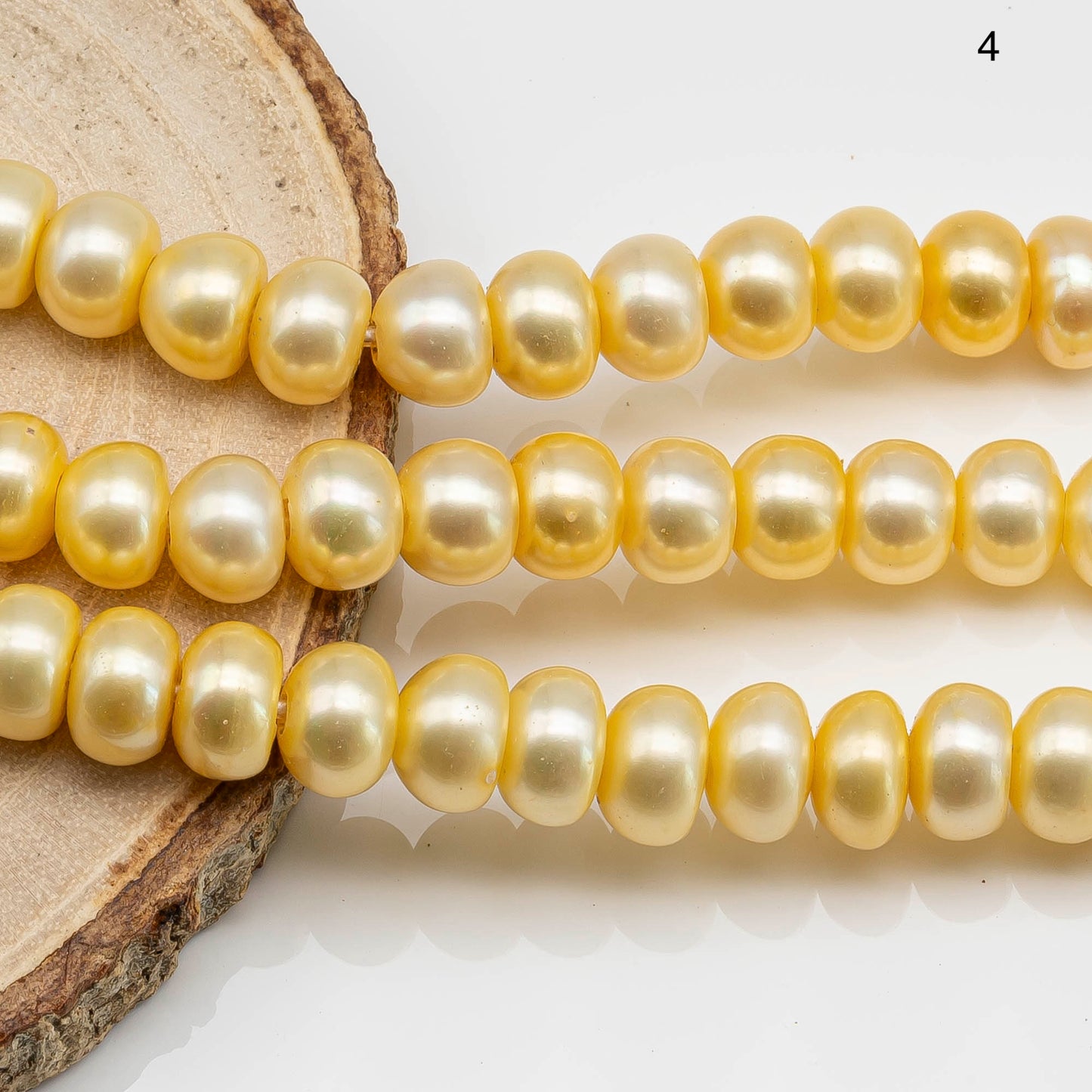 9-11mm Freshwater Pearl Bead in 2.5mm Large Hole Button in 5 Different Colors with High Luster in 8 Inch Strand, SKU # 1625FW