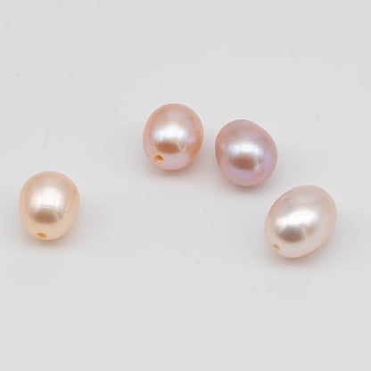 Half Drill Pearls, Freshwater Drop Shape 7mm in White, Peach or Mix Colors, 8 Pieces, HDP001