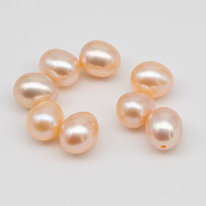 Half Drill Pearls, Freshwater Drop Shape 7mm in White, Peach or Mix Colors, 8 Pieces, HDP001