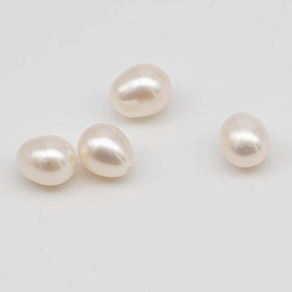 Half Drill Pearls, Freshwater Drop Shape 7mm in White, Peach or Mix Colors, 8 Pieces, HDP001