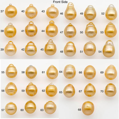 12-13mm South Sea Pearl, Gold Drop Single Piece Nondrilled with High Luster and Minor Blemishes for Jewelry Making, SKU # 2301GS