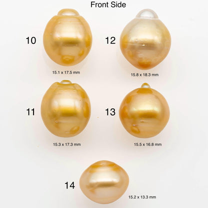15-16mm Gold South Sea Pearl  Undrilled for Jewelry Making, Natural Gold Color Saltwater Pearl, SKU#2311GS