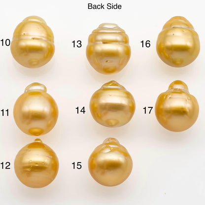 15-16mm South Sea Pearl, Gold Drop Single Piece Nondrilled with High Luster and Minor Blemishes for Jewelry Making, SKU # 2312GS