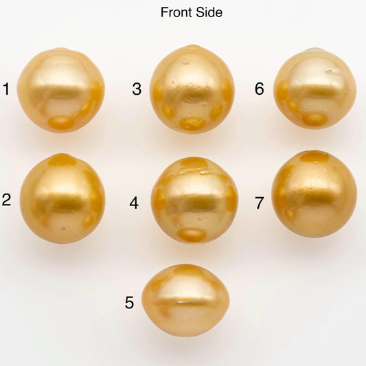 16-17mm Gold South Sea Pearl Undrilled for Jewelry Making, Natural Gold Color Saltwater Pearl, SKU#2313GS