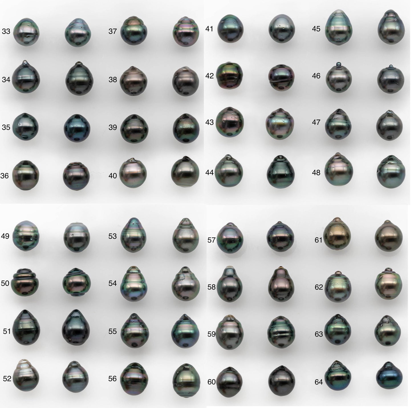 10-11mm Matching Pair Tahitian Pearl in Amazing Luster, Undrilled for Making Earring or Pendant, SKU # 2321TH