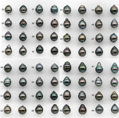 10-11mm Matching Pair Tahitian Pearl in Amazing Luster, Undrilled for Making Earring or Pendant, SKU # 2322TH