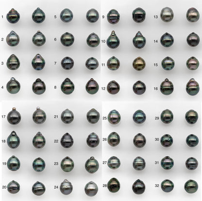 10-11mm Matching Pair Tahitian Pearl in Amazing Luster, Undrilled for Making Earring or Pendant, SKU # 2323TH