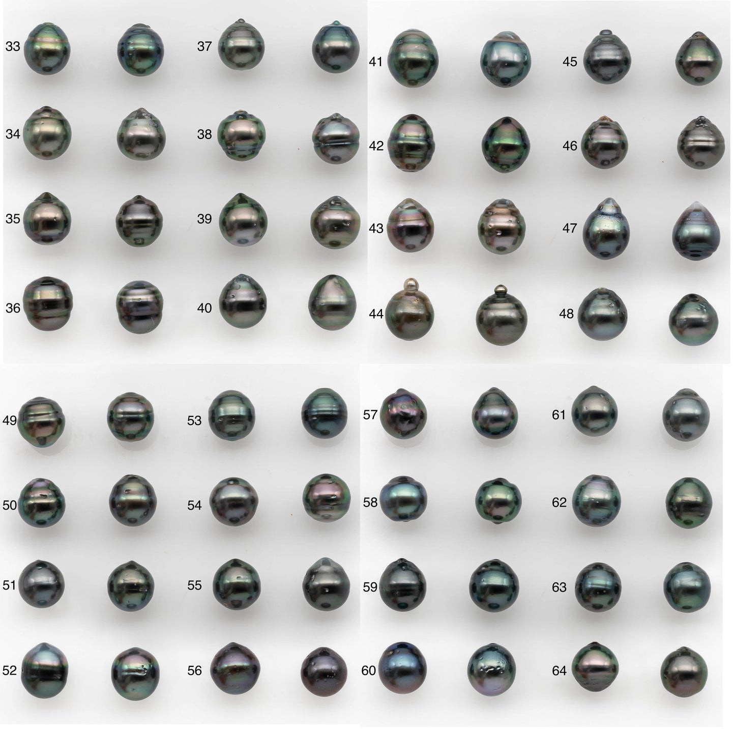 10-11mm Matching Pair Tahitian Pearl in Amazing Luster, Undrilled for Making Earring or Pendant, SKU # 2323TH