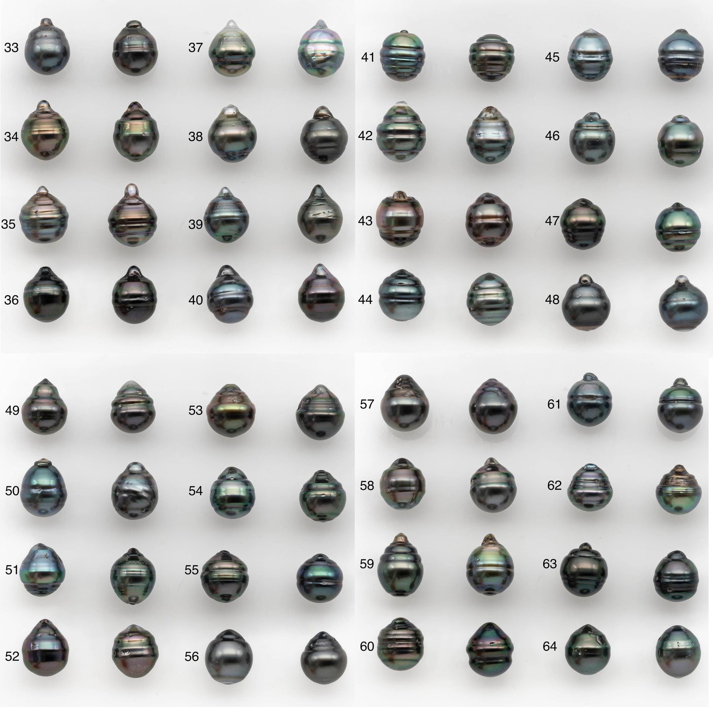 10-11mm Matching Pair Tahitian Pearl in Amazing Luster, Undrilled for Making Earring or Pendant, SKU # 2325TH