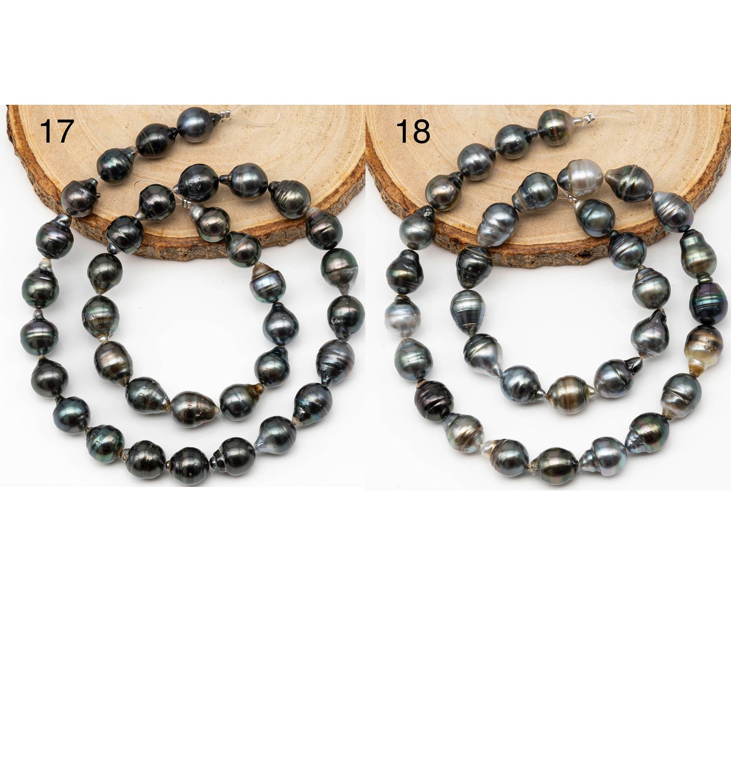 9-10mm Multicolor Drop Tahitian Pearl Bead with High Luster, In Full Strand with Blemishes for Making, SKU # 2262TH