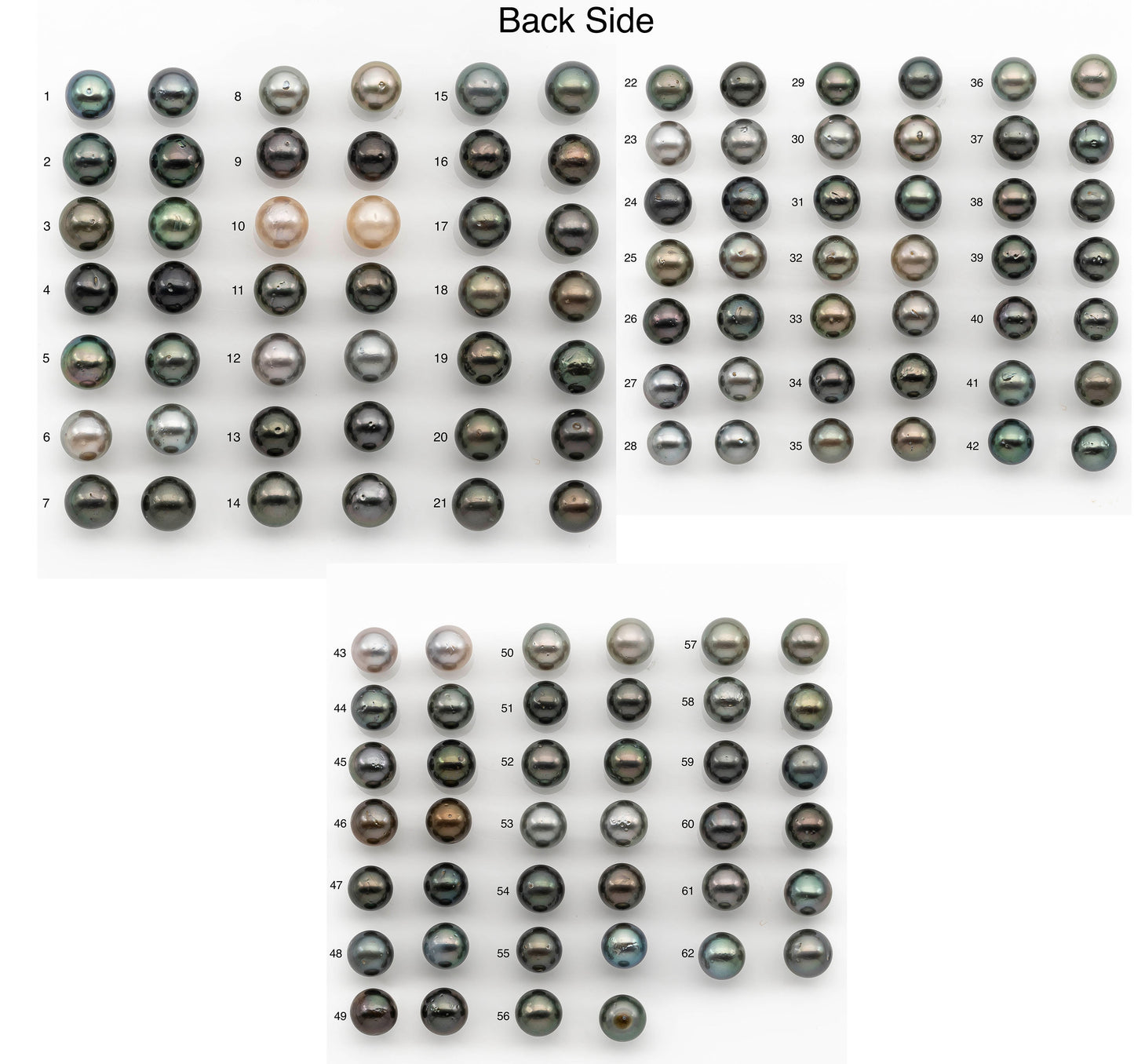 10-11mm Matching Pair Tahitian Pearl Round in High Luster with Blemish, Undrilled for Making Earring or Pendant, SKU # 2380TH