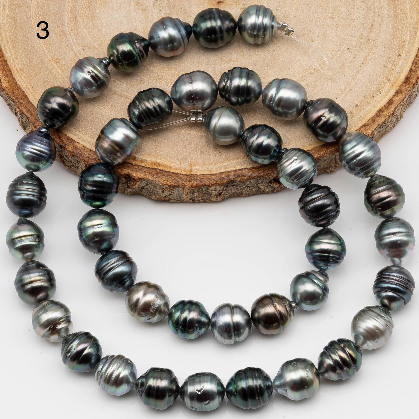 8-9mm Multicolor Drop Tahitian Pearl Bead with High Luster, In Full Strand with Minor Blemishes for Making, SKU # 2383TH