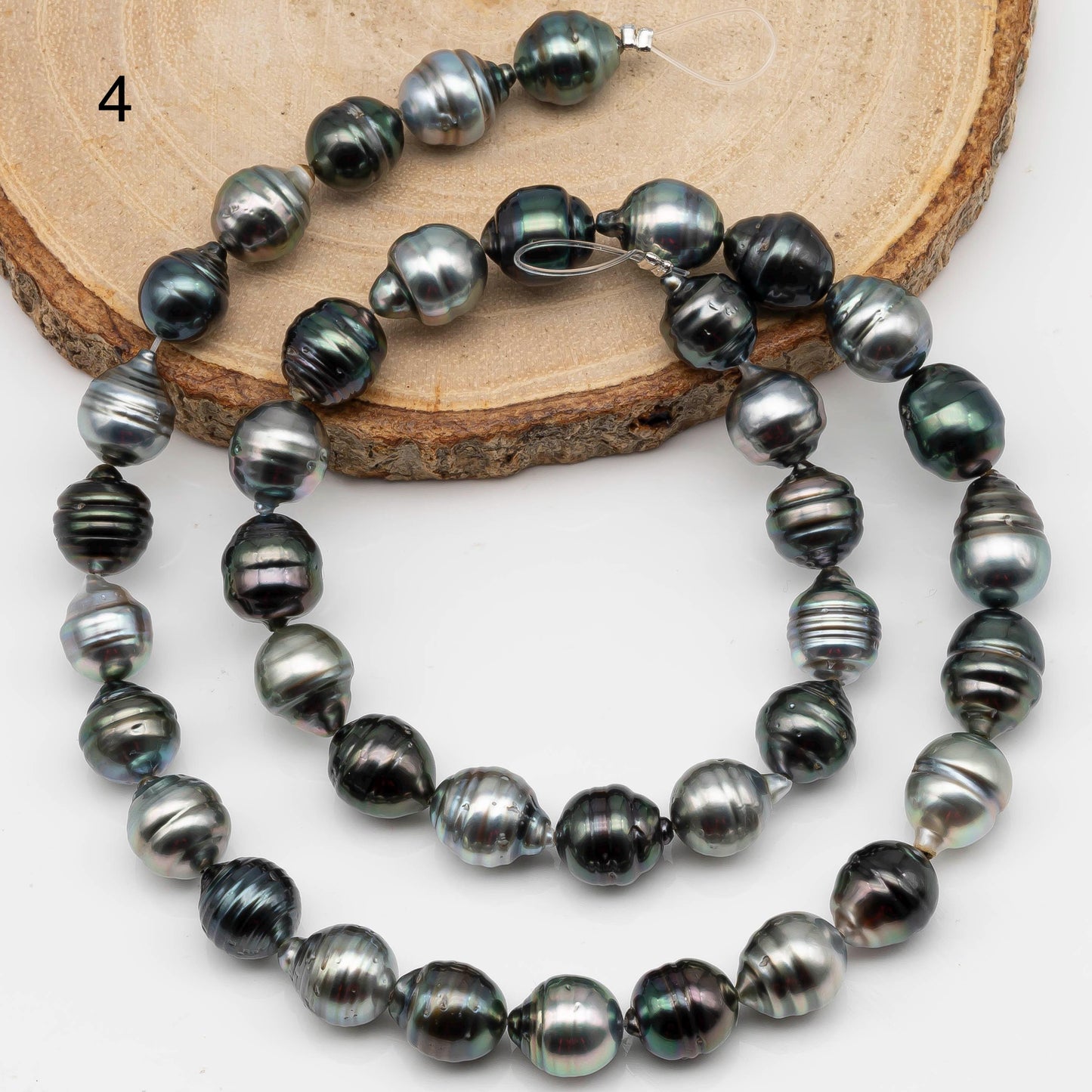 8-9mm Multicolor Drop Tahitian Pearl Bead with High Luster, In Full Strand with Minor Blemishes for Making, SKU # 2383TH