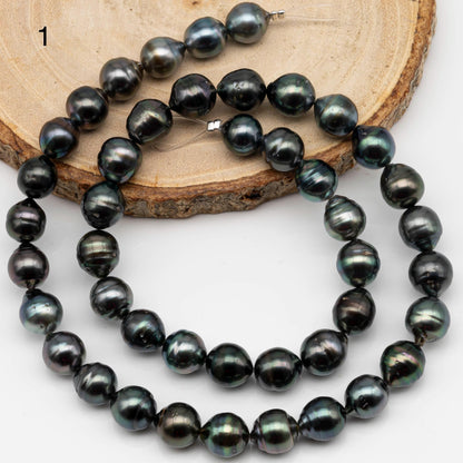 8-9mm Drop Tahitian Pearl in Full Strand with Natural Color and High Luster, For Jewelry Making with  Minor Blemishes, SKU # 2385TH