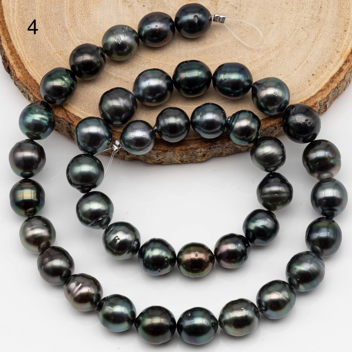 9-10mm Drop Tahitian Pearl in Full Strand with Natural Color and High Luster, For Jewelry Making with  Minor Blemishes, SKU # 2388TH