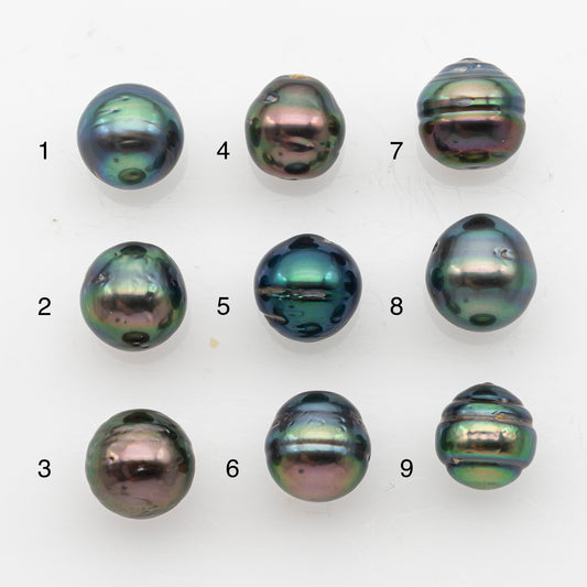 9-10mm Tahitian Pearl, Loose Undrilled with High Luster and Blemishes for Jewelry Making, SKU # 2911TH