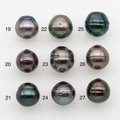 10-11mm Tahitian Pearl, Loose Undrilled with High Luster and Blemishes for Jewelry Making, SKU # 2912TH