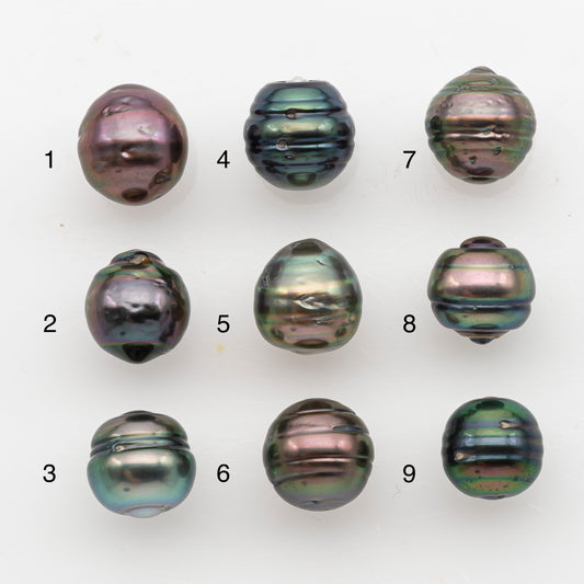 9-10mm Tahitian Pearl, Loose Undrilled with High Luster and Blemishes for Jewelry Making, SKU # 2913TH