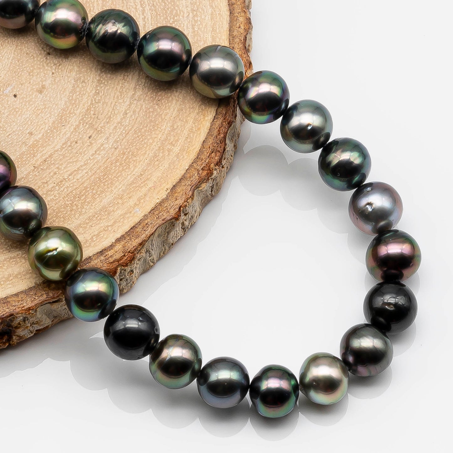 7-8mm Multicolor Round Tahitian Pearl with Super High Luster and All Natural Colors in Full Strand for Jewelry Making, SKU # 1638TH