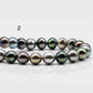 8-9mm Multi Color Near Round Tahitian Pearl Full Strand with High Luster and Natural Color, Minor Blemish for Jewelry Beading, SKU # 1640TH