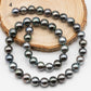 9-10mm Round Tahitian Pearl Bead in Natural Color and High Luster, In Full Strand with Blemishes for Jewelry Making or Beading, SKU # 1642TH