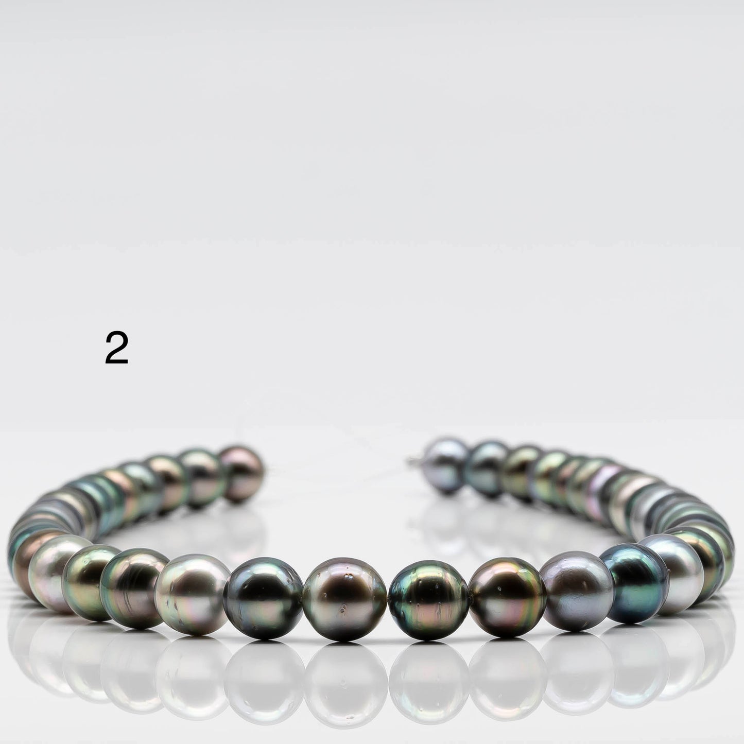 9-10mm Natural Multicolor Tahitian Pearl Bead in Round with High Lusters and Blemishes, Full Strand for Jewelry Making, SKU # 1644TH