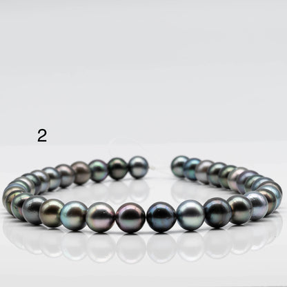 11-12mm Multicolor Round Tahitian Pearl Bead with High Luster, In Full Strand with Blemishes for Jewelry Making, SKU # 1648TH