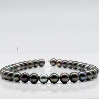 11-12mm Multicolor Round Tahitian Pearl Bead with High Luster, In Full Strand with Blemishes for Jewelry Making, SKU # 1648TH