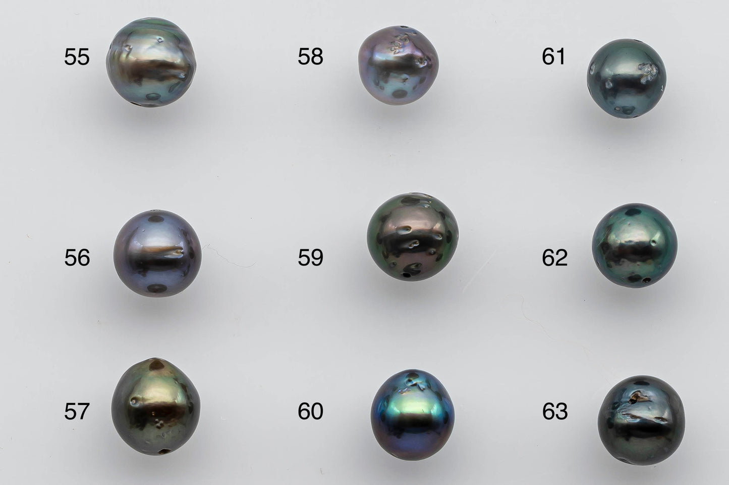 8-9mm Tahitian Pearl Loose Near Round with High Luster and Natural Color with Blemish in Single Piece Predrilled 0.8mm Hole, SKU # 1377TH