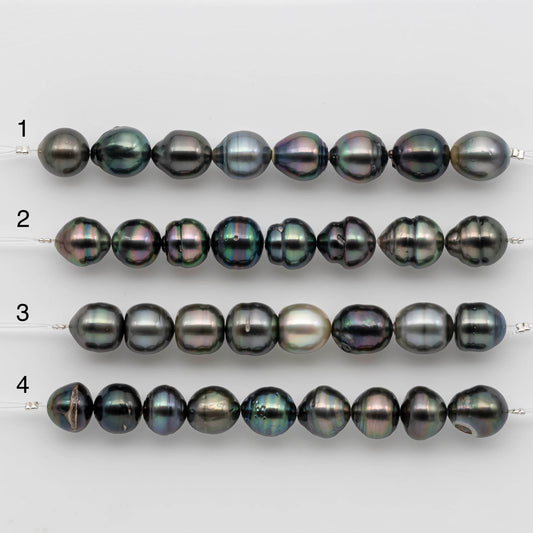 11-12mm Teardrop Tahitian Pearl with High Luster and Natural Color in Short Strand with Minor Blemishes for Jewelry Making, SKU # 1849TH