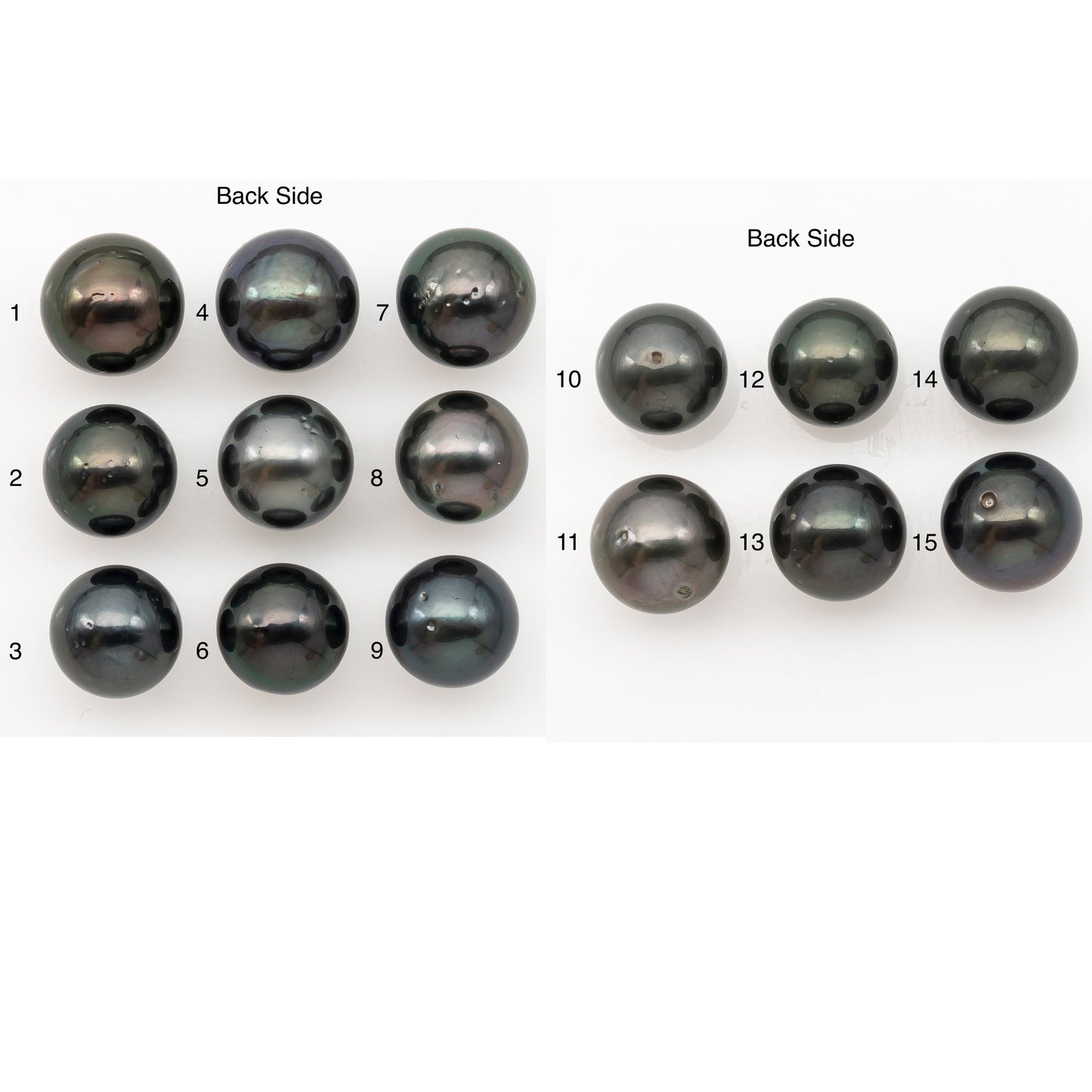 11-12mm Round Tahitian Pearl Natural Color with Minor Blemishes, Loose Undrilled for Jewelry Making, SKU # 3284TH