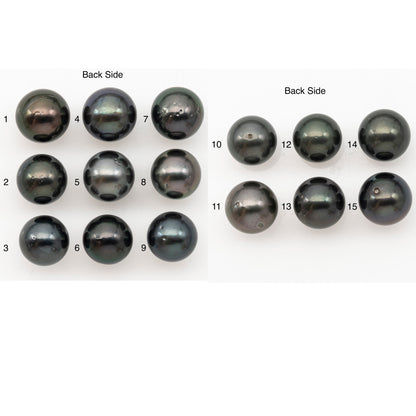 11-12mm Round Tahitian Pearl Natural Color with Minor Blemishes, Loose Undrilled for Jewelry Making, SKU # 3284TH