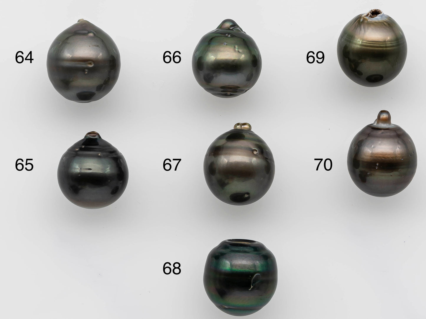 12-13mm Tahitian Pearl Single Piece Undrilled Near Round or Drops with Natural Color and Nice Luster for Beading, SKU # 1246TH