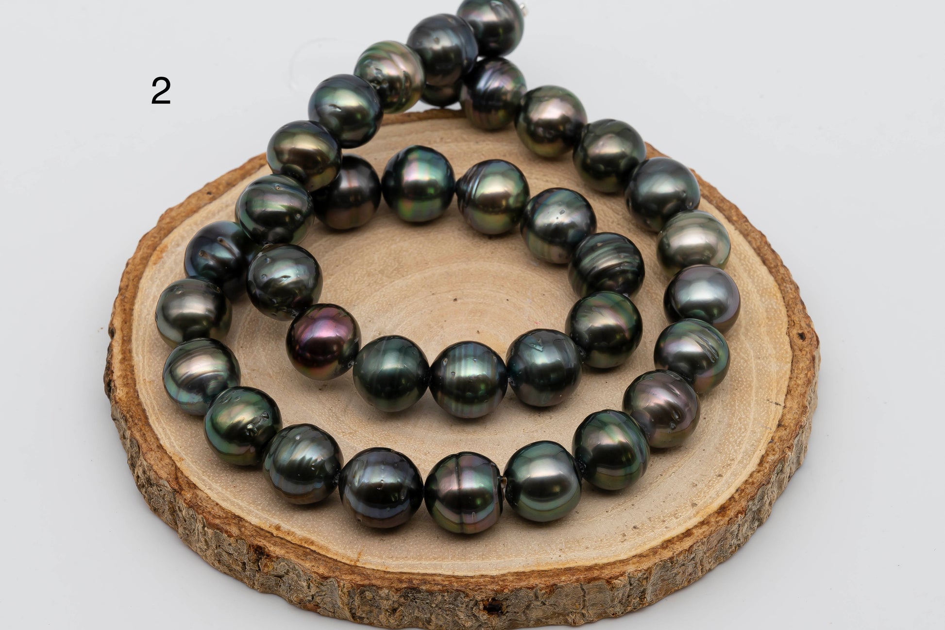 Displaying item number 2, Tahitian Pearl near round in full strand.