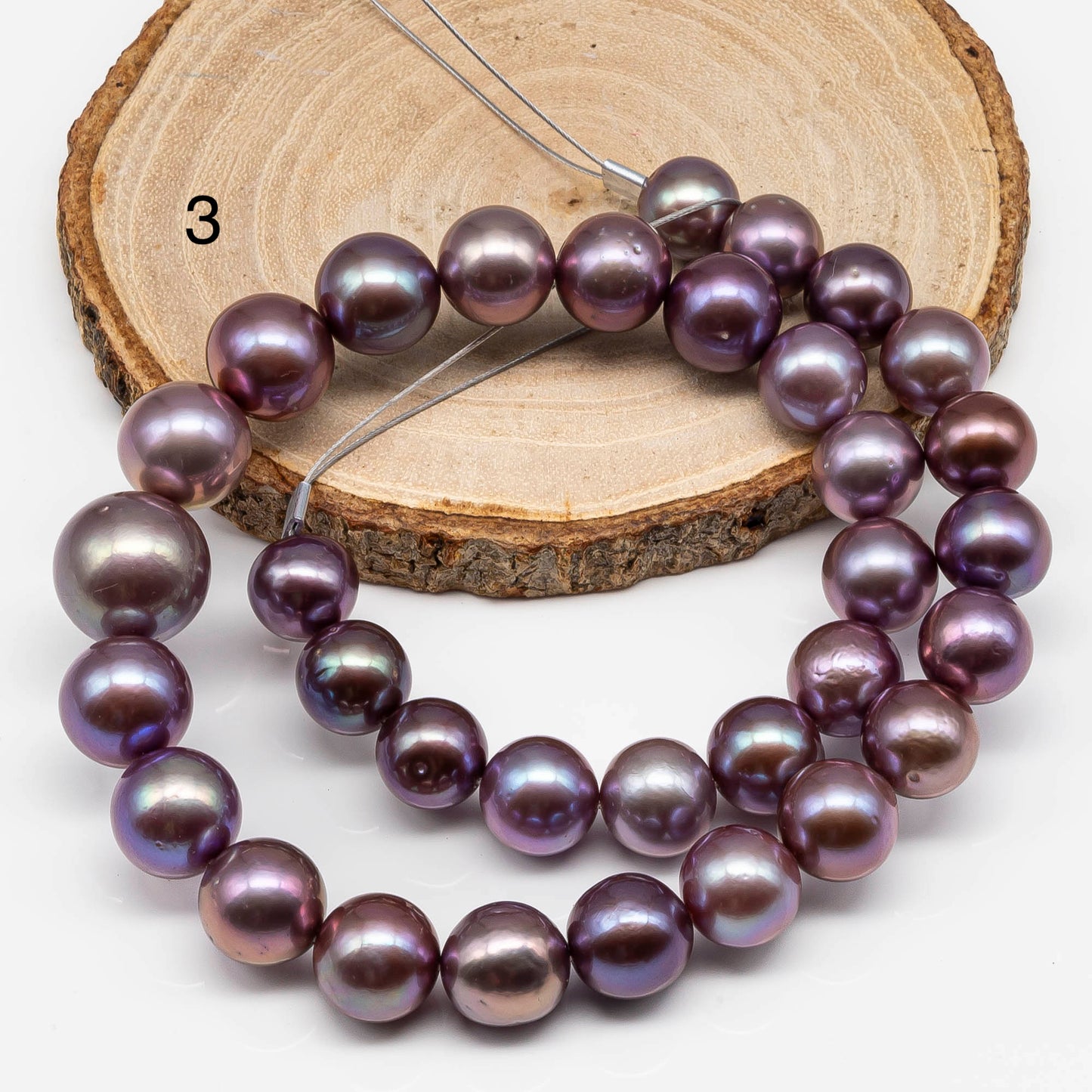 11-14mm Metallic Edison Pearl Round with High Luster, Dark Purple or Lavender Natural Color with Blemishes for Jewelry Making, SKU # 1670EP