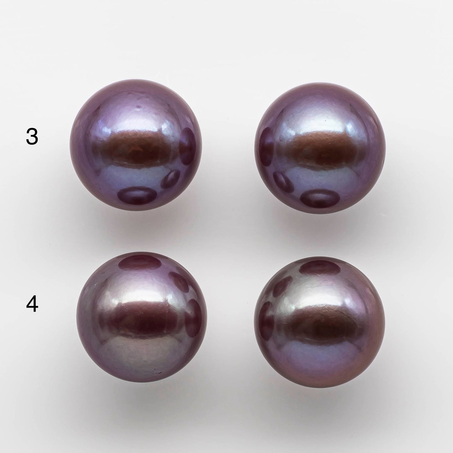 15-16mm XL Edison Pearl Round Natural Metallic Lavender with Amazing Luster, Matching Pair in Half Drilled for Making Earring, SKU # 1762EP