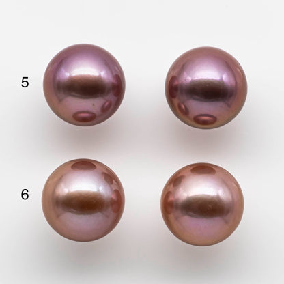 14-15mm Huge Edison Pearl Round Natural Colors and Intensive Luster, Matching Pair in Half Drilled for Making Earring, SKU # 1763EP