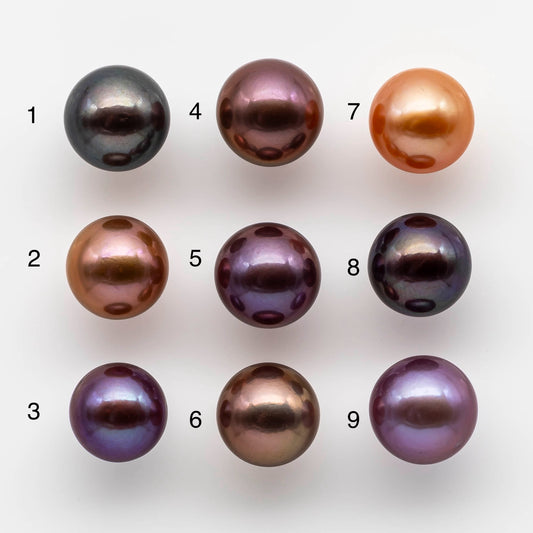 10-11mm Round Edison Pearl with Intensive High Luster and All Natural Colors, Rare Finding for Beading or Jewelry Making, SKU # 1765EP