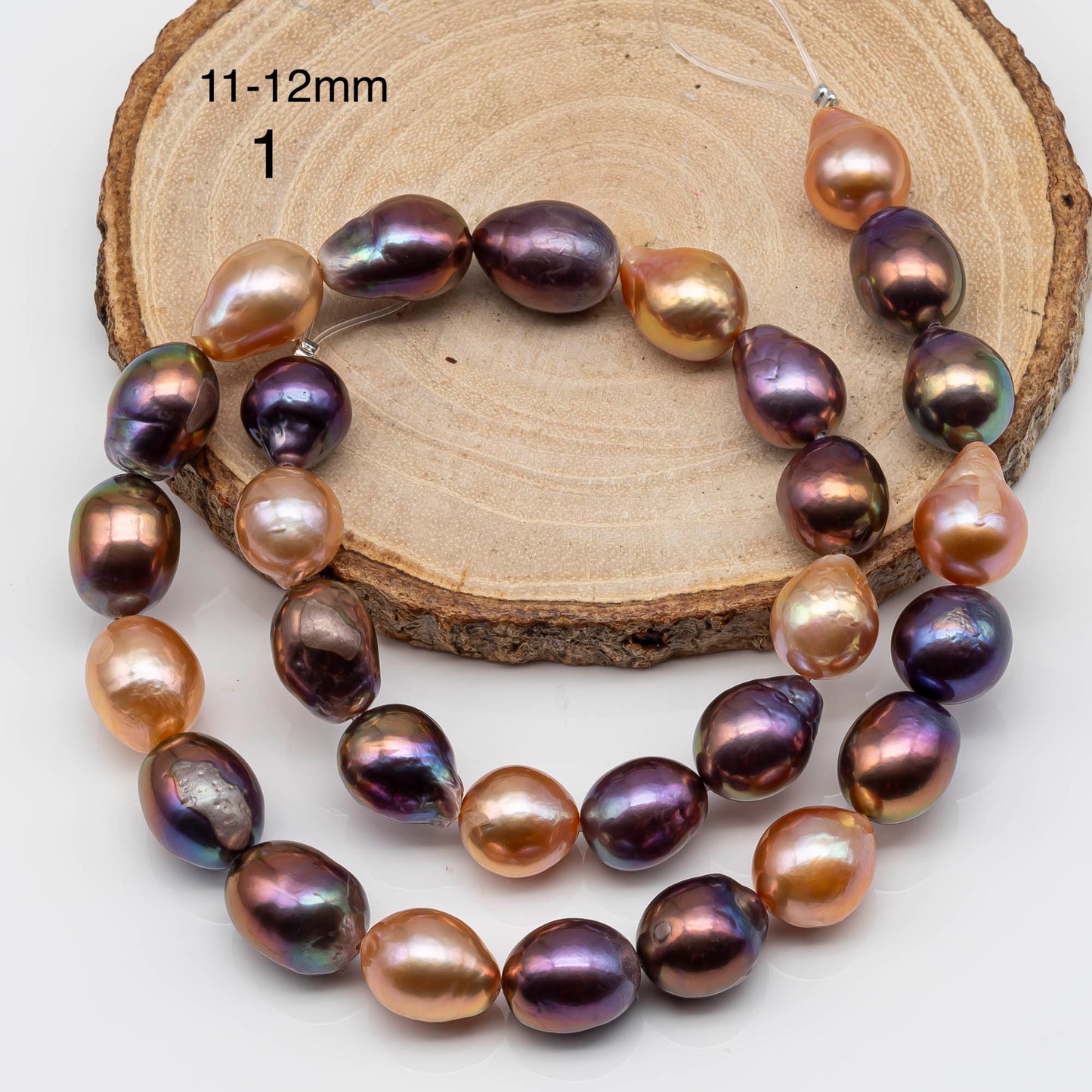 10-12 Edison Pearl Strand with Amazing High Luster and All Natural Colors, Some Strands Have Birthmarks, SKU # 1848EP