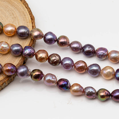 9-10mm  Edison Pearl Strand with Amazing High Luster and All Natural Colors, SKU # 2466EP